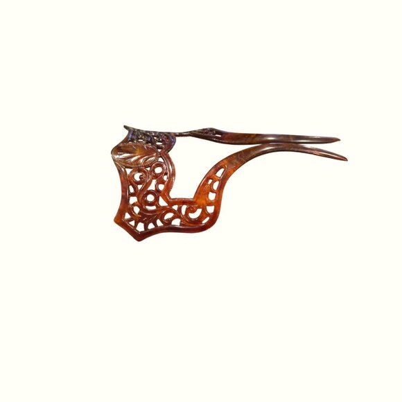 Antique Celluloid Hair Comb Faux Tortoiseshell  Victorian Revival Hair Accessory main image 8